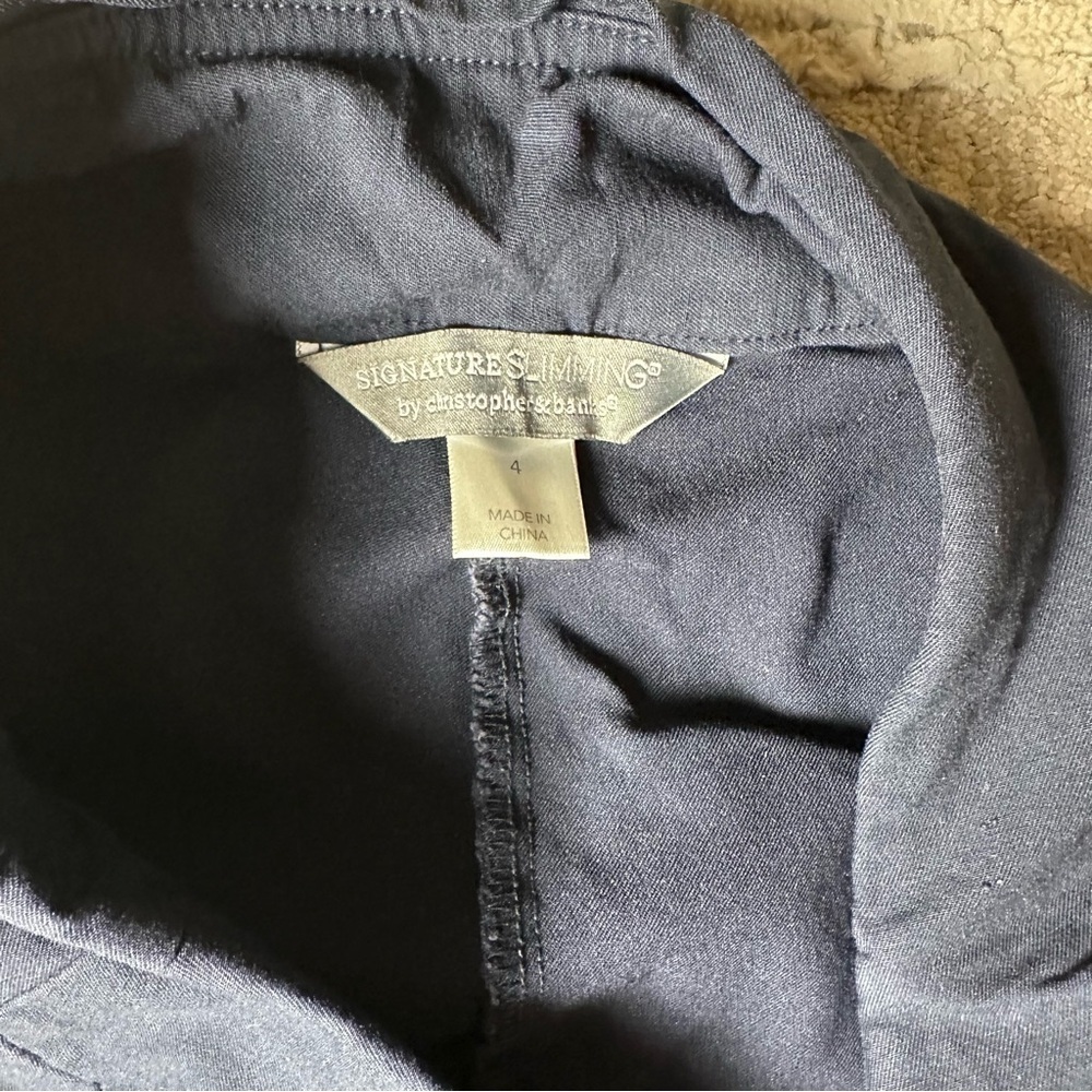 Christopher & Banks Signature Slimming Navy Pants Women’s Size 4 - Picture 4 of 5